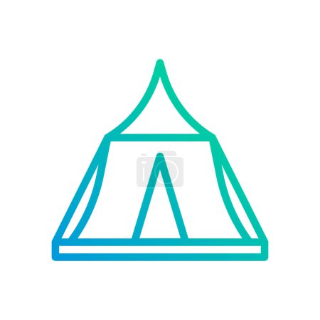 Illustration for Tent icon gradient green blue colour military vector army element and symbol perfect. - Royalty Free Image
