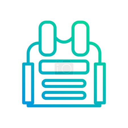 Illustration for Body Armor icon gradient green blue colour military vector army element and symbol perfect. - Royalty Free Image