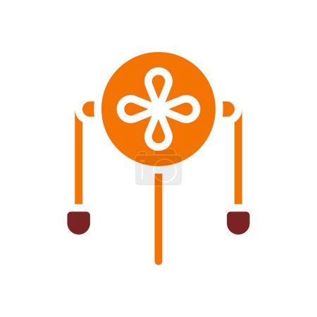 Téléchargez les illustrations : Icône de décoration couleur brun-orange solide élément vectoriel et symbole du nouvel an chinois parfait. - en licence libre de droit