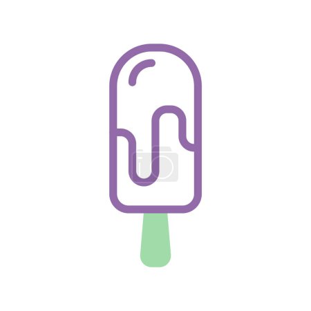 Illustration for Ice cream icon duotone purple green summer beach illustration vector element and symbol perfect. - Royalty Free Image