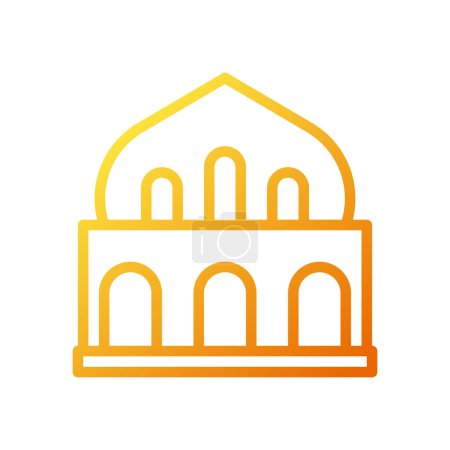 Mosque icon gradient yellow orange colour ramadan illustration vector element and symbol perfect.