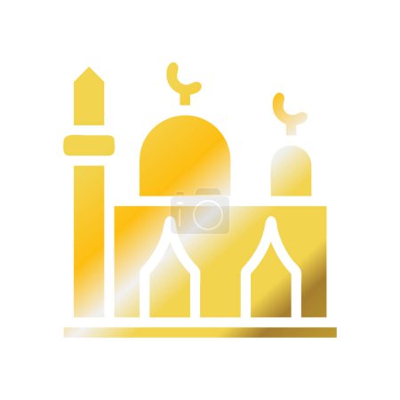 Mosque icon solid gradient golden colour ramadan illustration vector element and symbol perfect.
