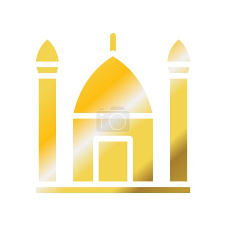 Mosque icon solid gradient golden colour ramadan illustration vector element and symbol perfect.