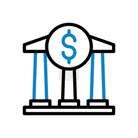 Téléchargez les illustrations : Bancaire icône duocolor bleu noir business illustration vectoriel élément et symbole parfait. - en licence libre de droit
