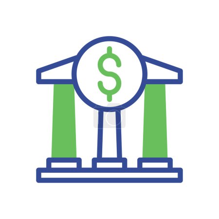 Téléchargez les illustrations : Bancaire icône duotone vert bleu business illustration vectoriel élément et symbole parfait. - en licence libre de droit