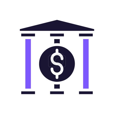 Téléchargez les illustrations : Bancaire icône solide violet noir illustration vectoriel élément et symbole parfait. - en licence libre de droit