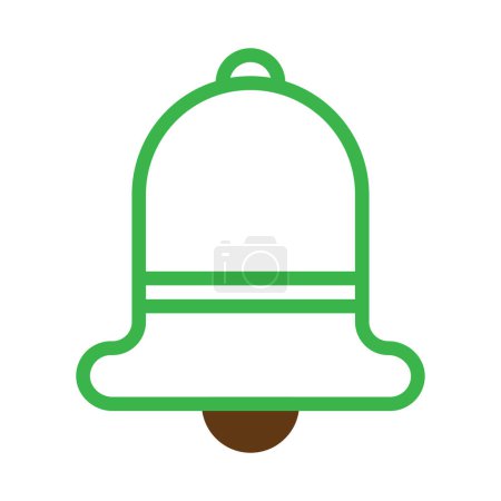 Illustration for Bell icon duotone green brown colour easter illustration vector element and symbol perfect. - Royalty Free Image