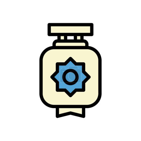Illustration for Lantern icon colored outline blue cream colour chinese new year vector element and symbol perfect. - Royalty Free Image