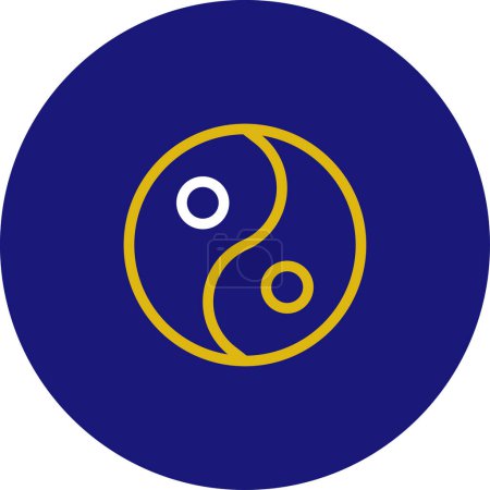 Ilustración de Icono de Yin y yang redondeado blanco amarillo color chino nuevo año vector elemento y símbolo perfecto. - Imagen libre de derechos