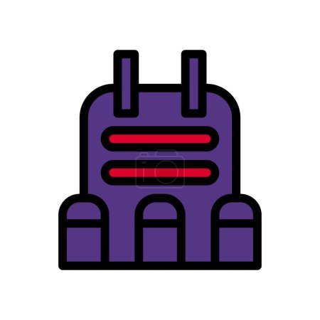 Illustration for Body Armor icon colored outline red purple colour military vector army element and symbol perfect. - Royalty Free Image
