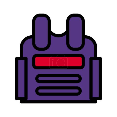 Illustration for Body Armor icon colored outline red purple colour military vector army element and symbol perfect. - Royalty Free Image