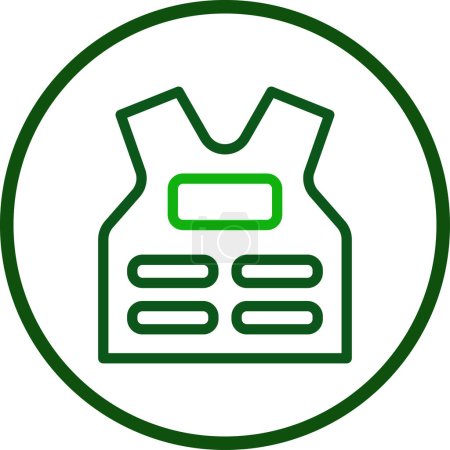 Illustration for Body Armor icon line rounded green colour military vector army element and symbol perfect. - Royalty Free Image
