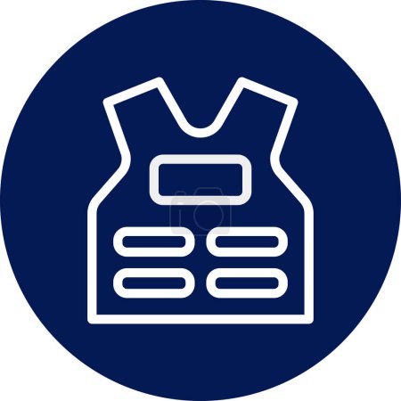Illustration for Body Armor icon rounded blue white colour military vector army element and symbol perfect. - Royalty Free Image