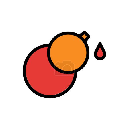 Ilustración de Icono Calabash color contorno rojo naranja color chino nuevo elemento vector año y símbolo perfecto. - Imagen libre de derechos