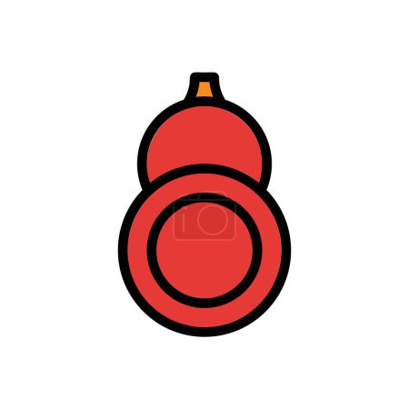 Calabash icon colored outline red orange colour chinese new year vector element and symbol perfect.