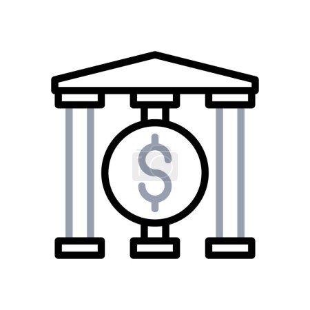 Téléchargez les illustrations : Bancaire icône duocolor gris noir illustration vectoriel élément et symbole parfait. - en licence libre de droit