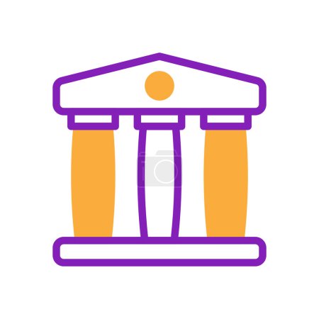 Téléchargez les illustrations : Icône bancaire duotone violet jaune business illustration vectoriel élément et symbole parfait. - en licence libre de droit