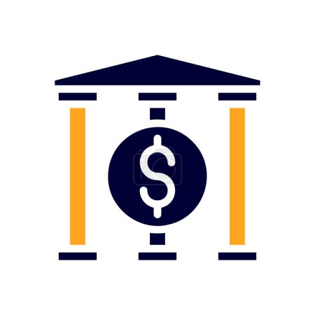 Téléchargez les illustrations : Icône bancaire solide orange noir business illustration vectoriel élément et symbole parfait. - en licence libre de droit