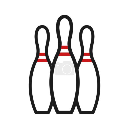 Bowling-Symbol duocolor rot schwarz Sport Illustration Vektorelement und Symbol perfekt.