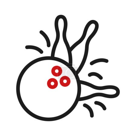Bowling-Symbol duocolor rot schwarz Sport Illustration Vektorelement und Symbol perfekt.