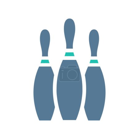 Bowling-Symbol solide grün hellgrau Sport Illustration Vektorelement und Symbol perfekt.