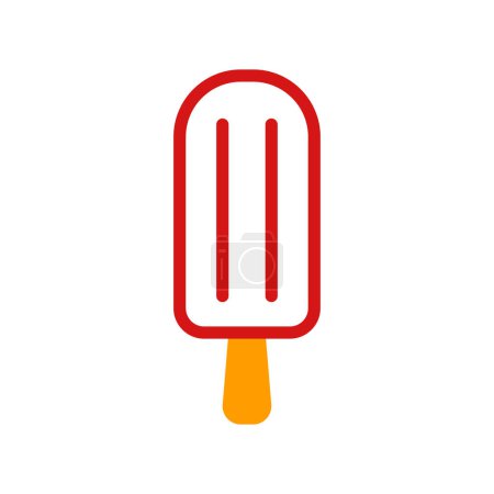 Illustration for Ice cream icon duotone yellow red summer beach illustration vector element and symbol perfect. - Royalty Free Image