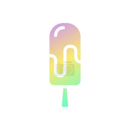 Illustration for Ice cream icon solid gradient purple yellow green summer beach illustration vector element and symbol perfect. - Royalty Free Image