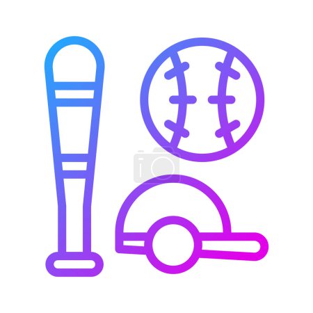 Icône de baseball Gradient violet sport illustration vectoriel élément et symbole parfait.