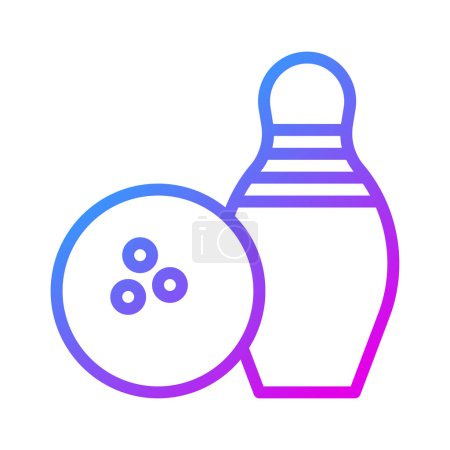 Bowling icon Gradient purple sport illustration vector element and symbol perfect.