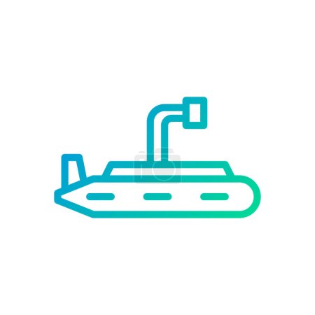 Illustration for Submarine icon gradient green blue colour military vector army element and symbol perfect. - Royalty Free Image