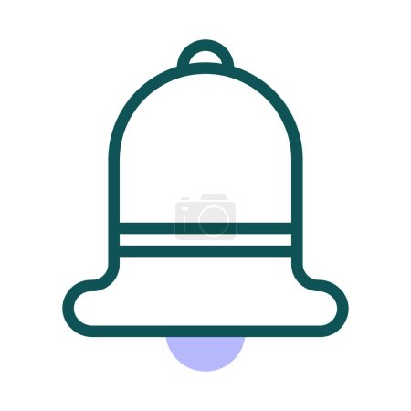 Illustration for Bell icon duotone green purple colour easter illustration vector element and symbol perfect. - Royalty Free Image