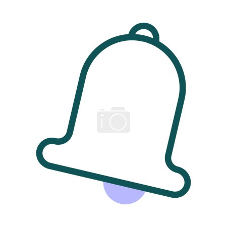Illustration for Bell icon duotone green purple colour easter illustration vector element and symbol perfect. - Royalty Free Image