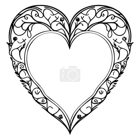 Ilustración de Amor corazón ornamento flor San Valentín ilustración dibujar símbolo - Imagen libre de derechos