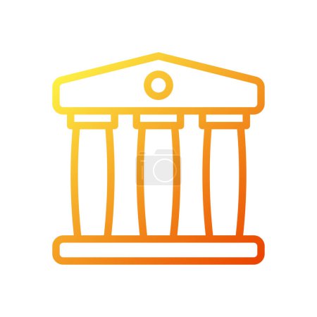 Téléchargez les illustrations : Icône bancaire dégradé jaune orange business illustration vectoriel élément et symbole parfait. - en licence libre de droit