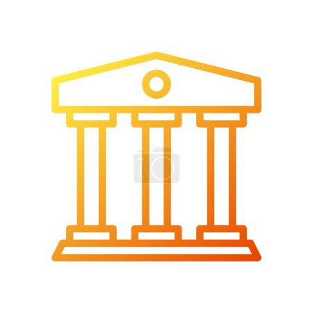 Téléchargez les illustrations : Icône bancaire dégradé jaune orange business illustration vectoriel élément et symbole parfait. - en licence libre de droit