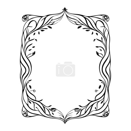 Illustration for Wedding invite batik ornaments design element illustration sketch black - Royalty Free Image