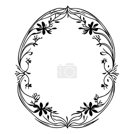Illustration for Wedding invite batik ornaments design hand draw element illustration sketch black - Royalty Free Image