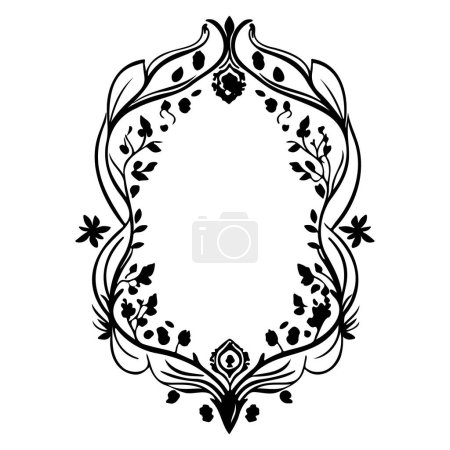 Illustration for Wedding invite batik ornaments design draw element illustration sketch black - Royalty Free Image
