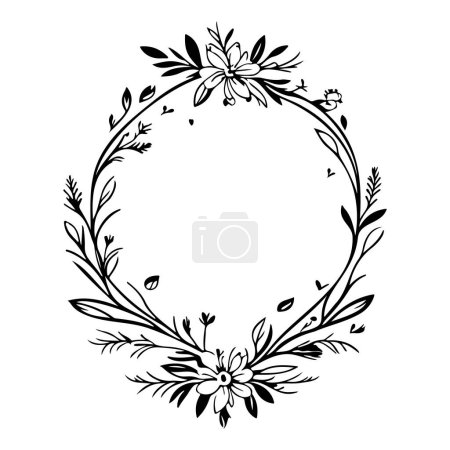 Illustration for Flower floral angle ornament vintage illustration sketch draw symbol - Royalty Free Image