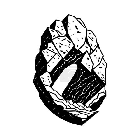Asteroidenstein Icon hand draw black color space logo vektorelement und symbol perfekt.