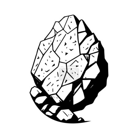 Asteroidenstein Icon hand draw black color space logo vektorelement und symbol perfekt.