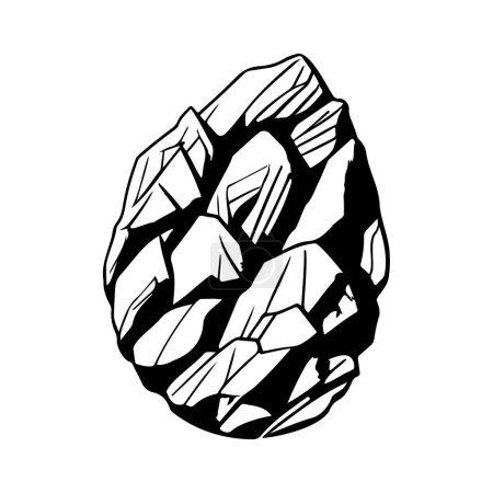 Pierre astéroïde Icône dessiner à la main couleur noire espace logo élément vectoriel et symbole parfait.