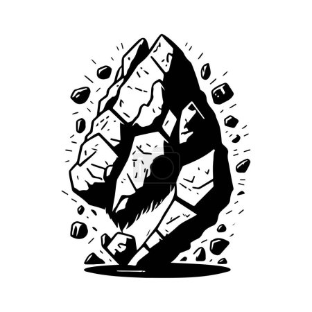 Illustration for Asteroid stone Icon hand draw black colour space logo vector element and symbol perfect. - Royalty Free Image