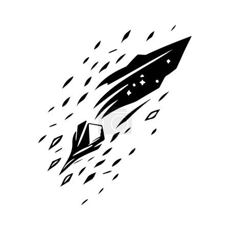 Illustration for Comet Icon hand draw black colour space logo vector element and symbol perfect. - Royalty Free Image