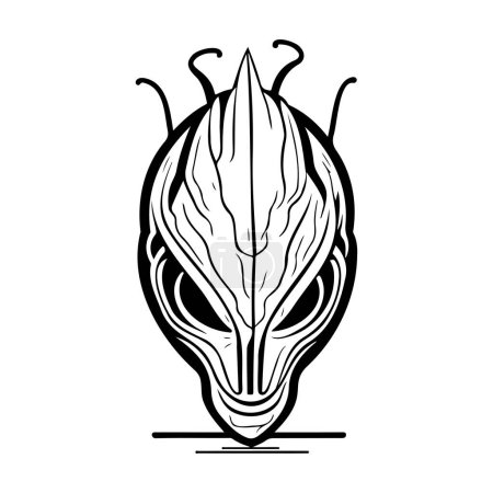 Alien Icon hand draw black colour space logo vector element and symbol perfect.