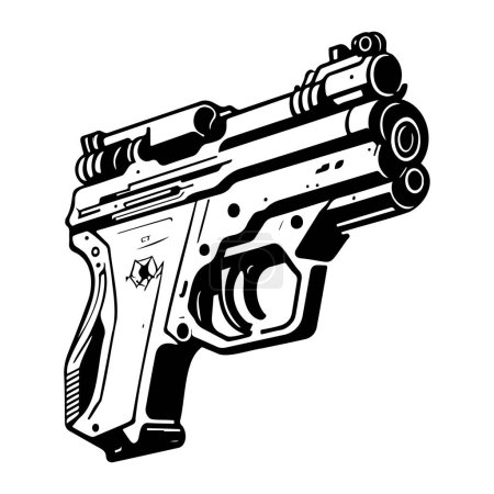 Gun Icon hand draw black space logo vector element and symbol perfect.