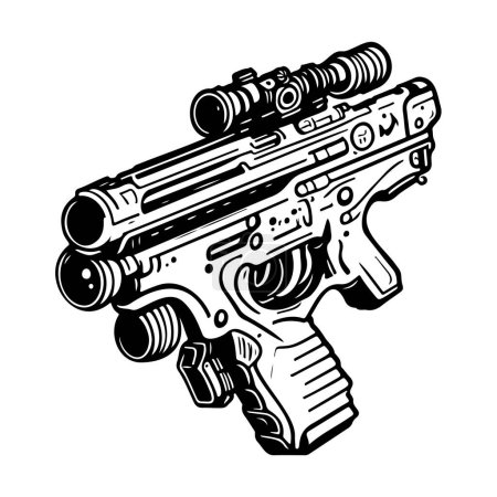 Gun Icon hand draw black space logo vektorelement und symbol perfekt.