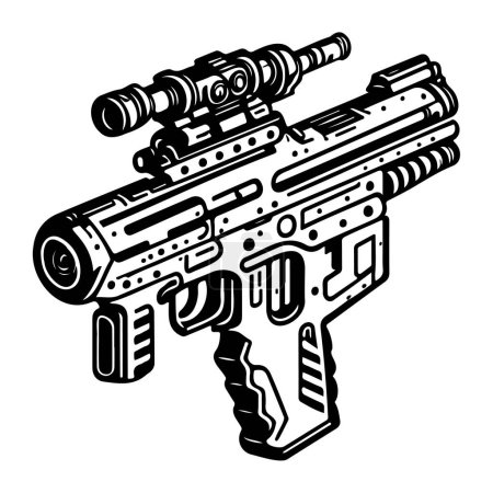 Gun Icon hand draw black space logo vector element and symbol perfect.
