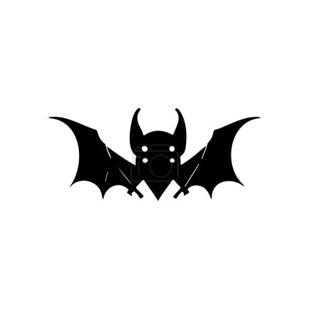 Illustration for Bat Icon hand draw black colour halloween logo vector element and symbol perfect. - Royalty Free Image