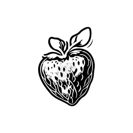 Téléchargez les illustrations : Icône fraise dessiner à la main couleur noire Thanksgiving fruit logo élément vecteur et symbole parfait. - en licence libre de droit